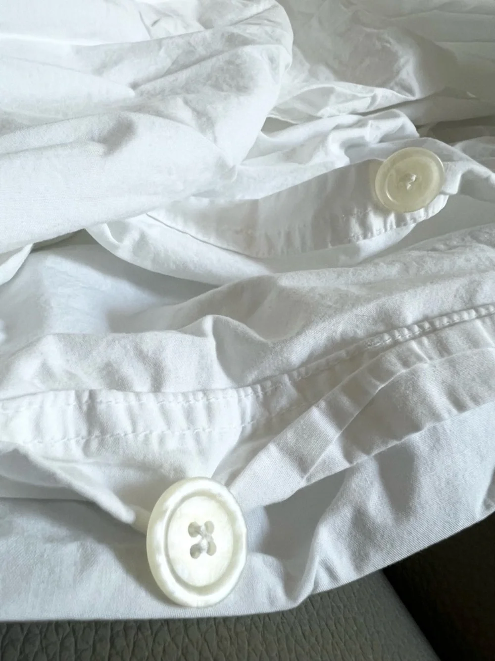 RH White Italian Cotton Duvet Cover California King Restoration Hardware Percale